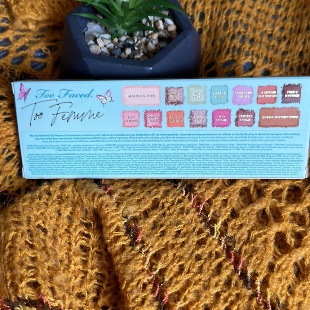 NIB too faced too femme ethereal eyeshadow and pressed pigmane palette